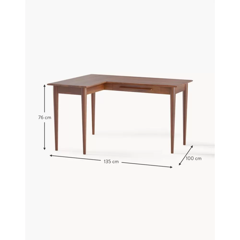 Westwing Collection Escritorios^Escritorio Esquinero De Madera De Mango Con Cajones Paul