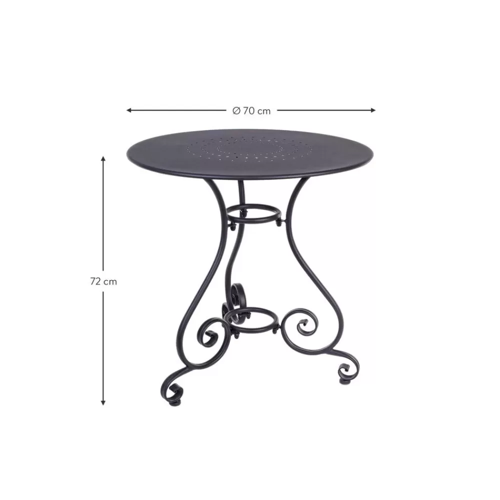 Bizzotto Muebles De Jardin^Mesa Redonda De Metal Para Exterior Etienne, O 70 Cm