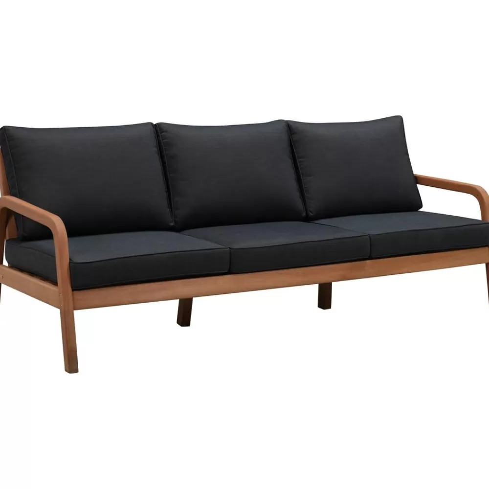 Westwing Collection Muebles De Jardin^Set Lounge Para Exterior De Madera De Eucalipto Bergen, 4 Pzas.