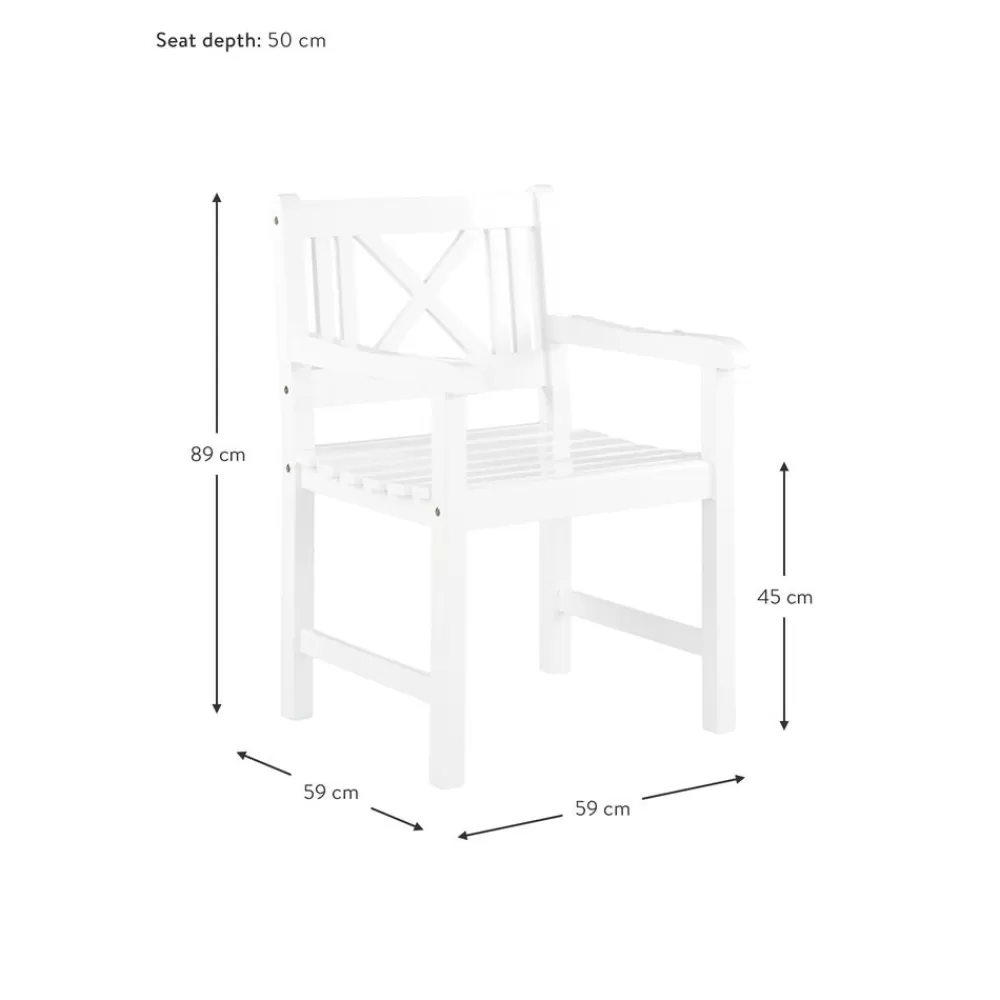Cinas Muebles De Jardin^Silla Con Reposabrazos Para Exterior De Madera Rosenborg